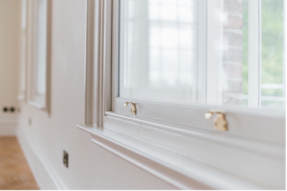 A close-up of a window